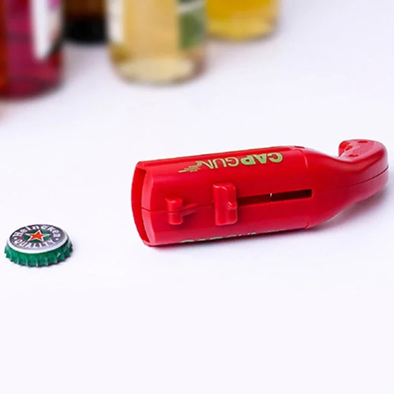 Unlock Fun and Flavor with the Creative Portable Cap Gun Beer Opener - Perfect for Parties and Outdoor Celebrations!